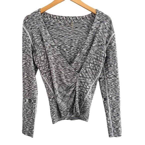 One Girl Who Anthropologie V Neck Long Sleeve Tunic Wrap Knit Top Size S - Picture 1 of 11